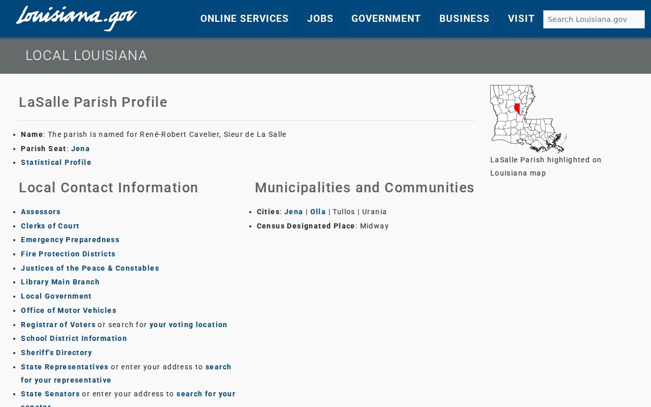Jena court docket Louisiana parish profile source