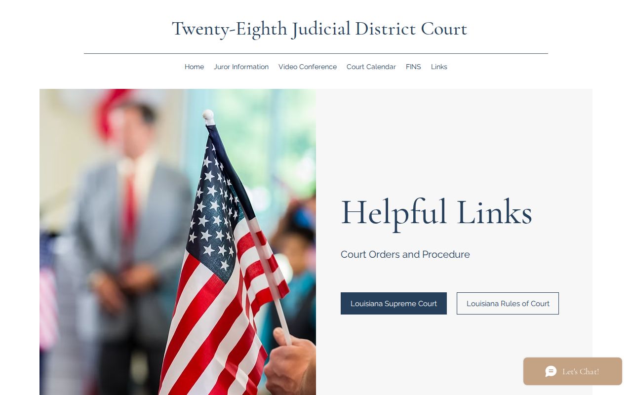 LaSalle Parish court dates 28th JDC official court links