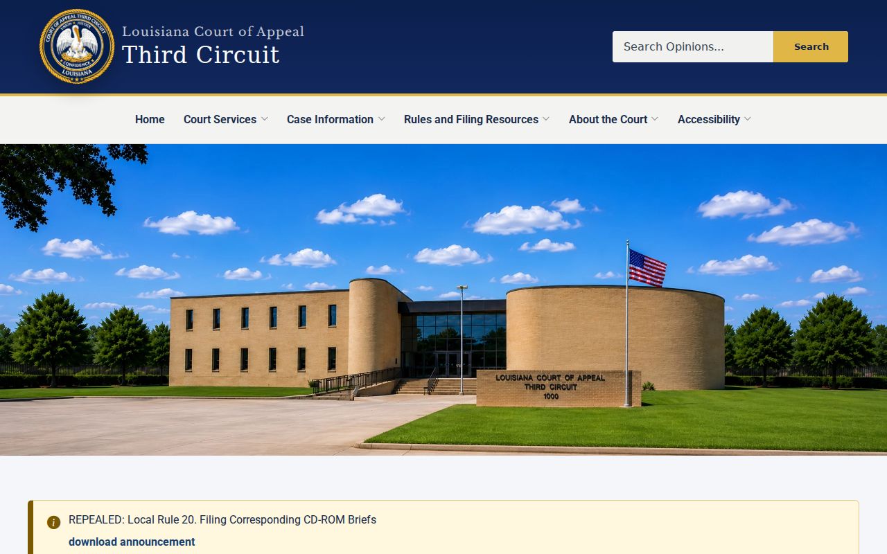 LaSalle Parish court dates Louisiana Third Circuit court home