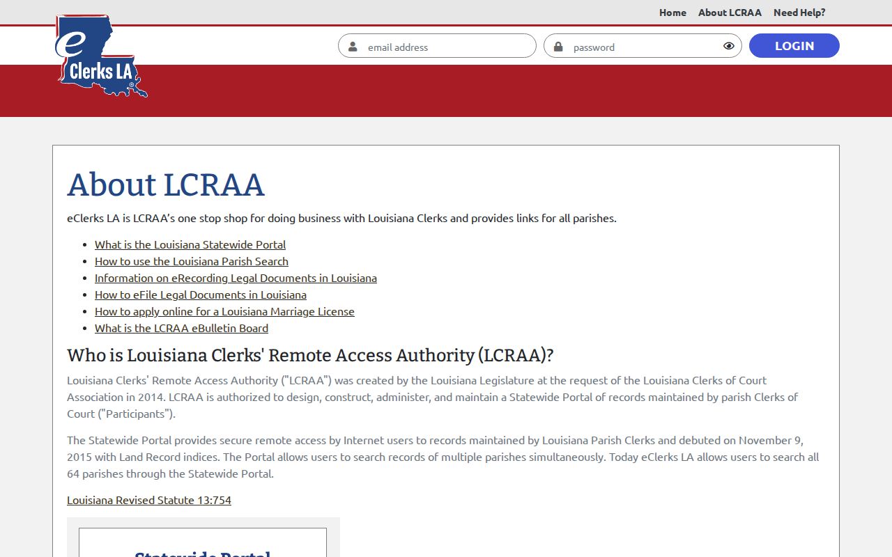 LaSalle Parish criminal docket eClerks LA access history