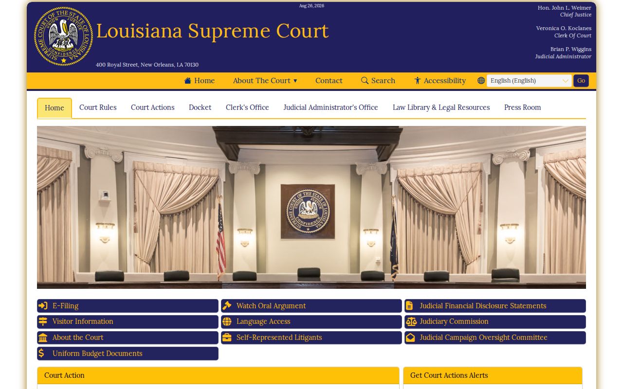 LaSalle Parish court docket Louisiana Supreme Court filing statistics