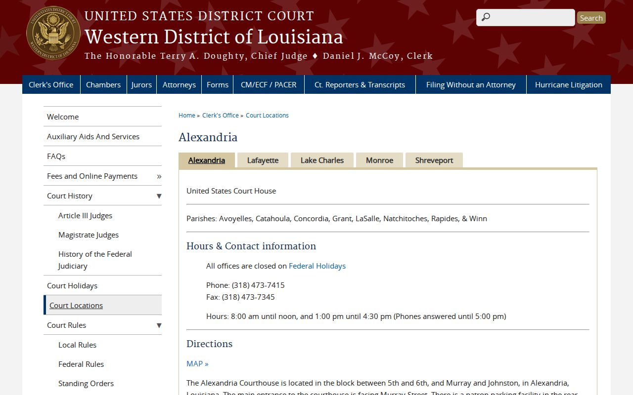 Tullos court docket separate federal court access source